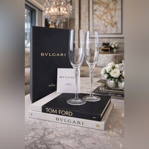 NIB ROSENTHAL BVLGARI Crystal Champagne Flutes – Set of 2 | Authentic